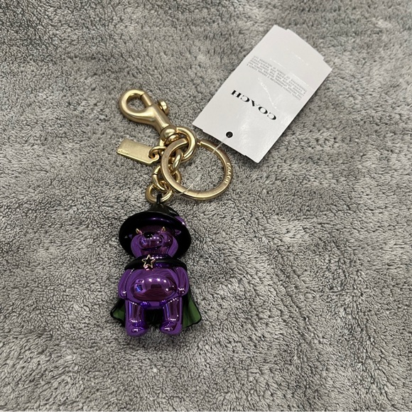 Coach Halloween witch bear charm purple and gold new with tags - Picture 1 of 5